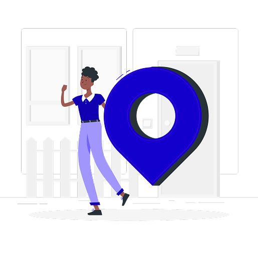 Location illustration with person and map marker