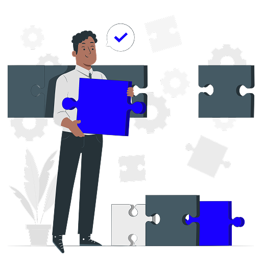 Person with magnifying glass illustration
