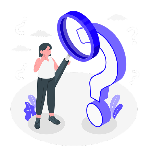 Person with magnifying glass illustration