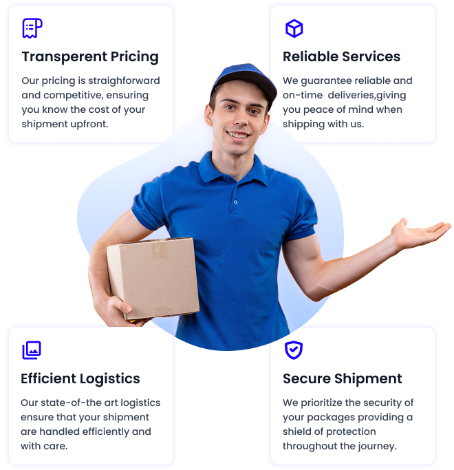 Delivery person holding a package